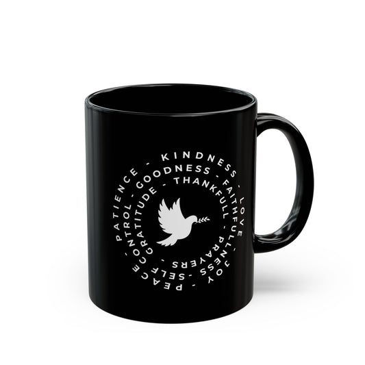 Peaceful Dove - Black Mug - 11oz & 15oz